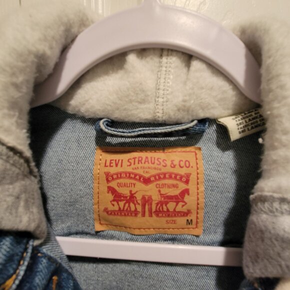 LEVI'S HYBRID HOODIE TRUCKER JACKET SZ M - Picture 8 of 8